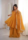Jf 046 Crunchy Silk Zarkhand Work Sharara Suit Collections